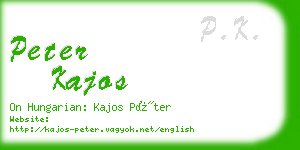 peter kajos business card